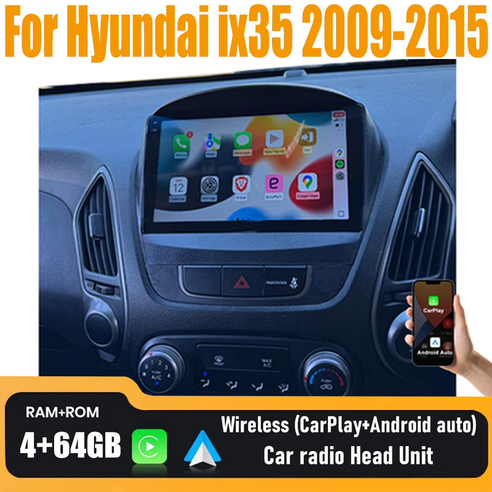 10'' Wireless Carplay & Android Auto Radio Head Unit For Hyundai ix35 2009-2015