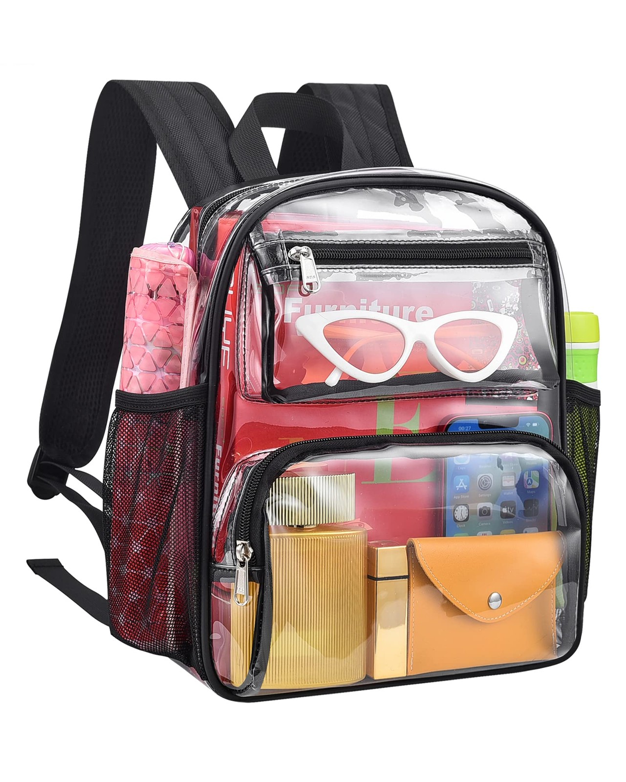 Clear Backpack Stadium Approved for Women and Men, Clear Bag for Stadium Even...