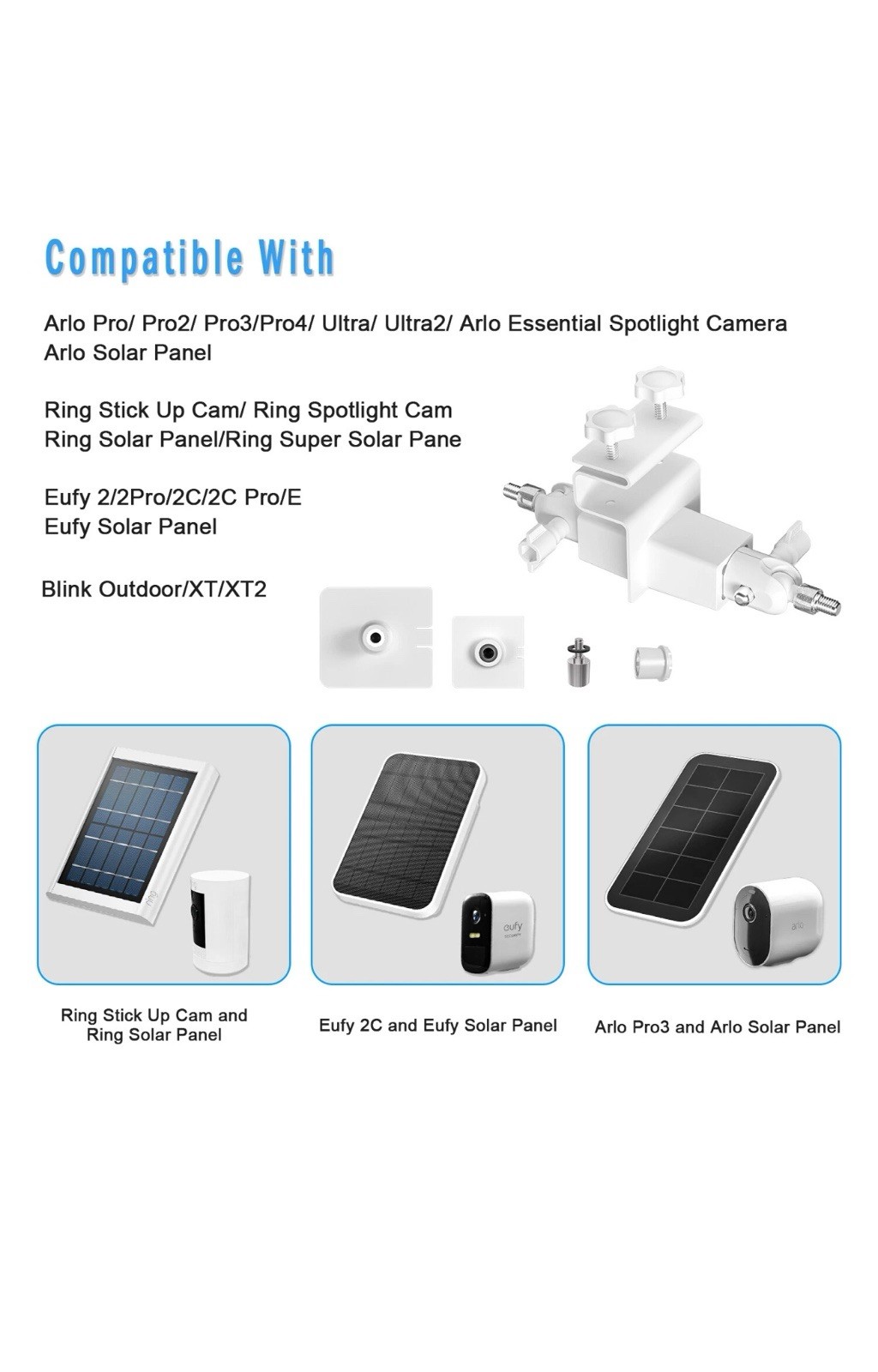 2 in 1 Gutter Mount Universal, Surveillance Camera, Solar Panel Mount.￼