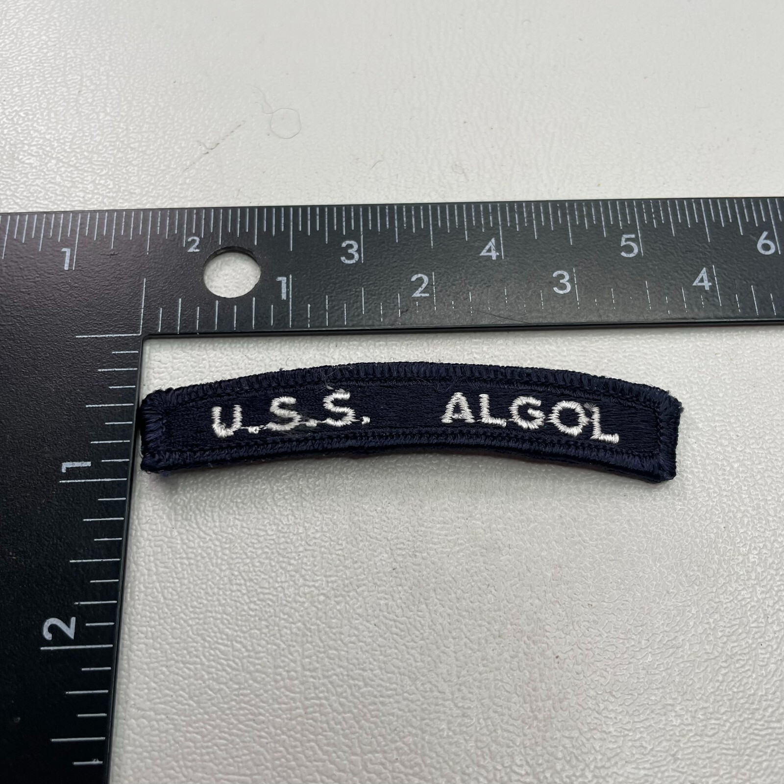 US Navy ATTACK CARGO SHIP USS ALGOL Tab Patch (Rocker, UIM) 36MQ