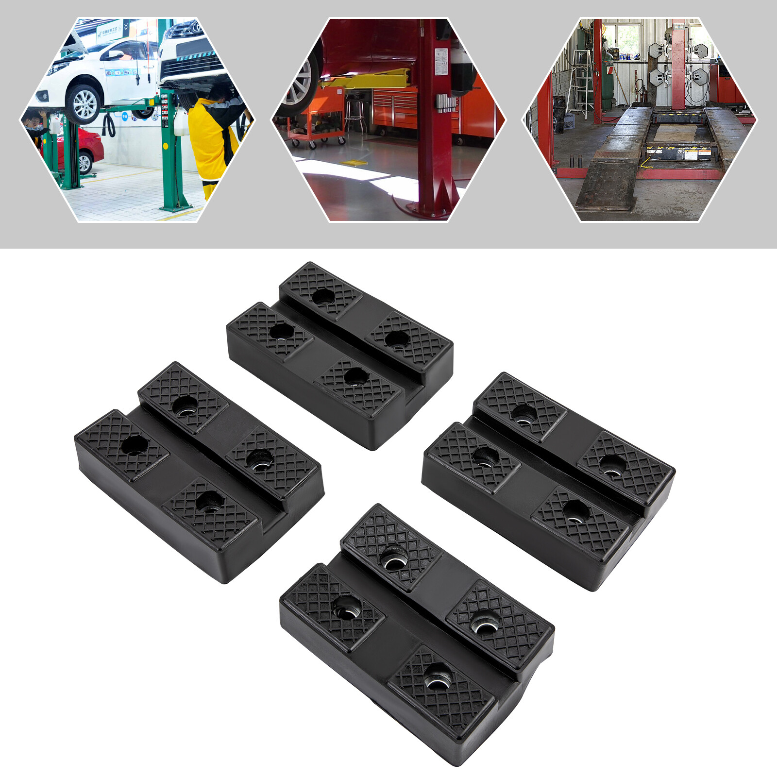 4Pcs Rectangular Rubber Arm Pads Lift Pad Auto Lift Car Truck Hoist Heavy Duty