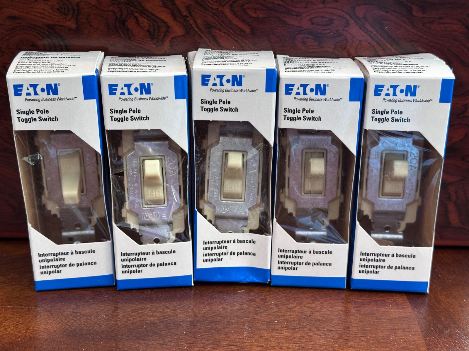 Eaton CSB120V-BX-LW 20A Commercial Grade - Ivory - Toggle Switches – 5 Pack
