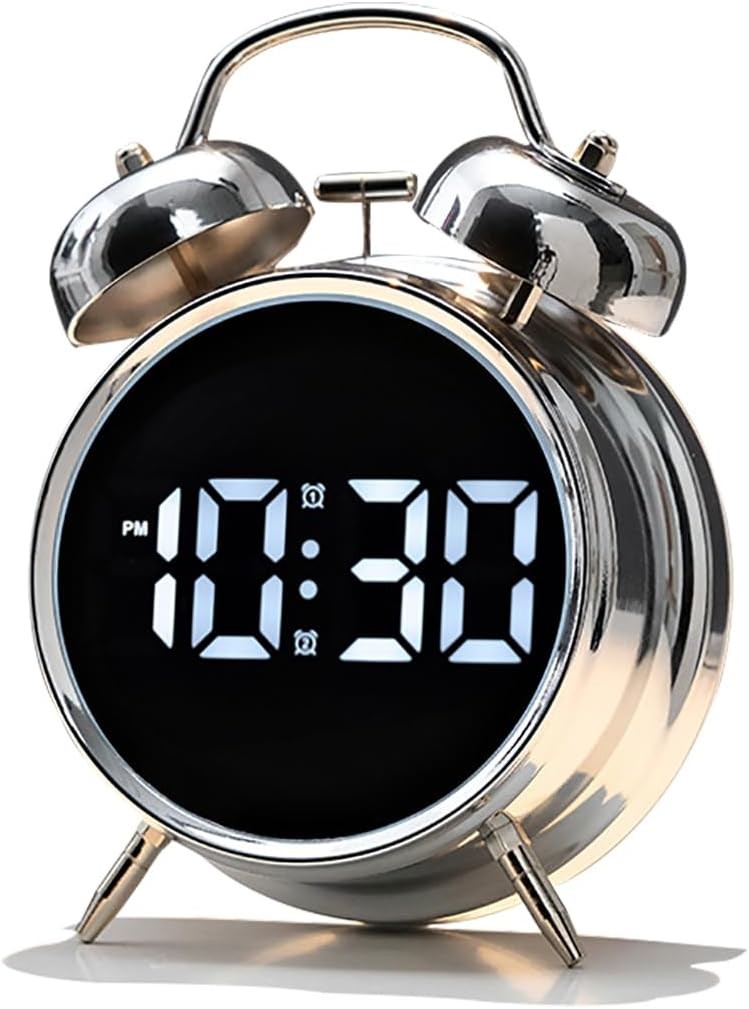 Loud AlarmClock for HeavySleepers Adults,Teens,Kids,Retro Metal Twin Bell 4 Inch