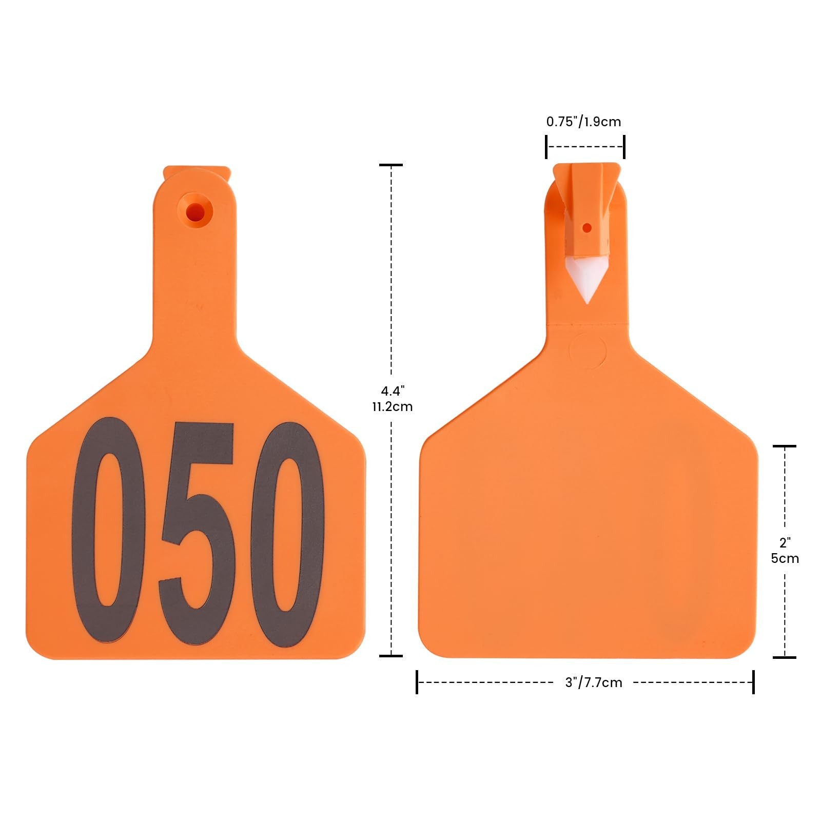 Cattle Ear Tags with 001-050 Numbers Large 1-Piece Z Livestock Ear Tags for C...