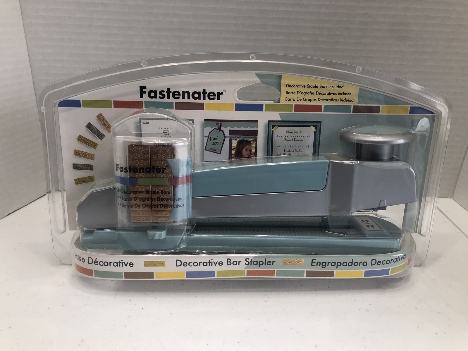 EK Success FASTENATER Decorative Bar Enhancement Stapler Kit - Teal NIP EKFST01