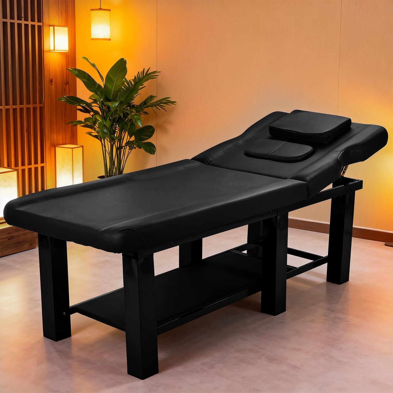 Stationary Massage Table PU Leather for Physical Therapy & Spa