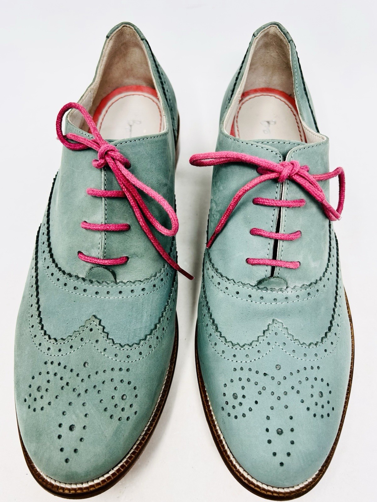 Boden Teal Suede Wingtip Oxfords Brogue Women's Size 41 EUR 9.5 -10 US.