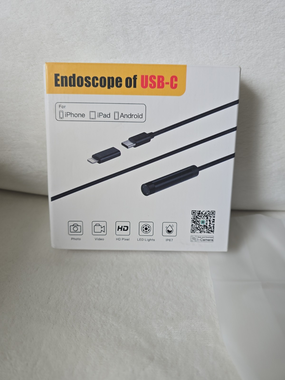 USB-C Endoscope Camera for iPhone 15/16, iPad & Android HD Inspection Borescope