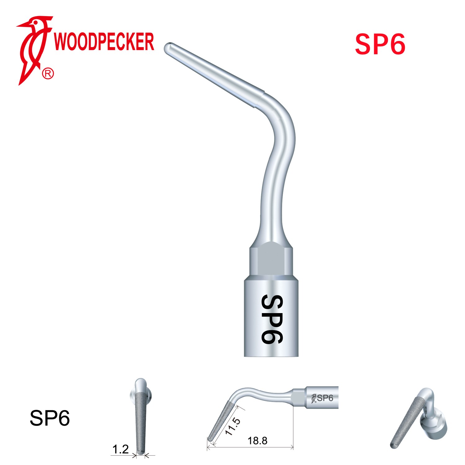 Woodpecker Dental Perio Bone Surgery Tips SP6 for Surgic Smart  & Satelec Perio