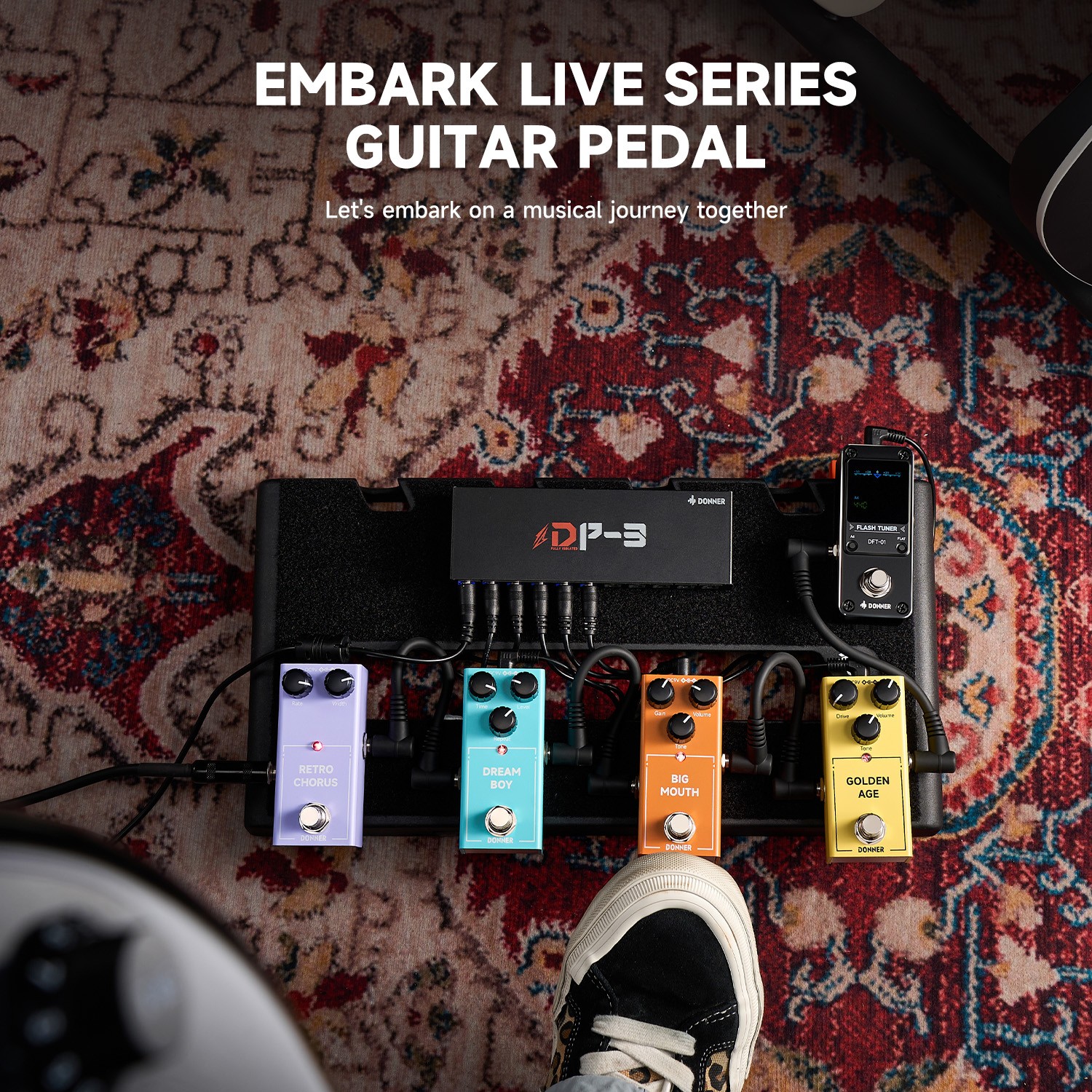 Donner Embark Live Analog Electric Guitar Effects Pedal DIY Shell True Bypass