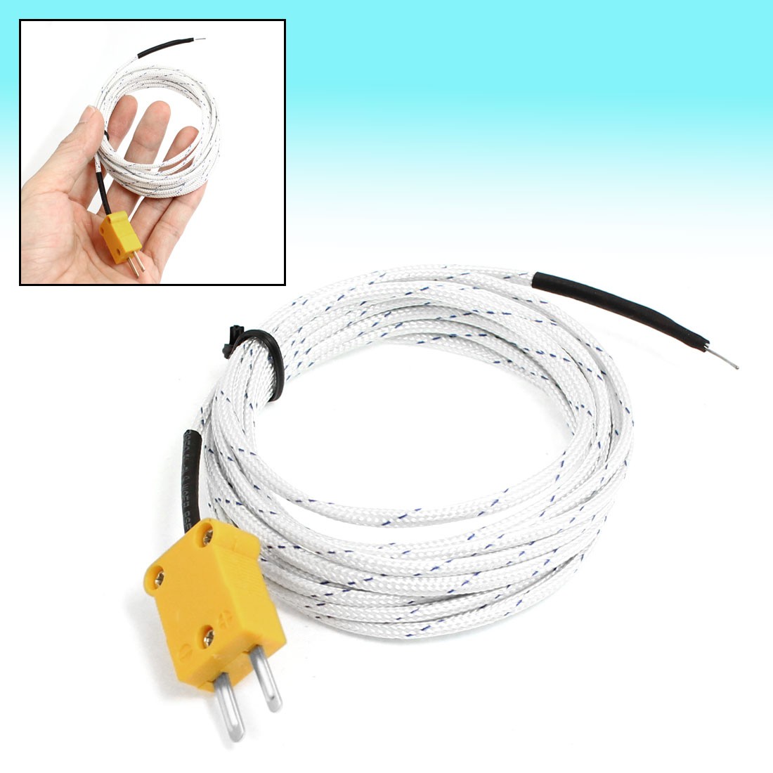 Air Temperature Test 3 Meters K Type Thermocouple Probe Cable -30 to 400C