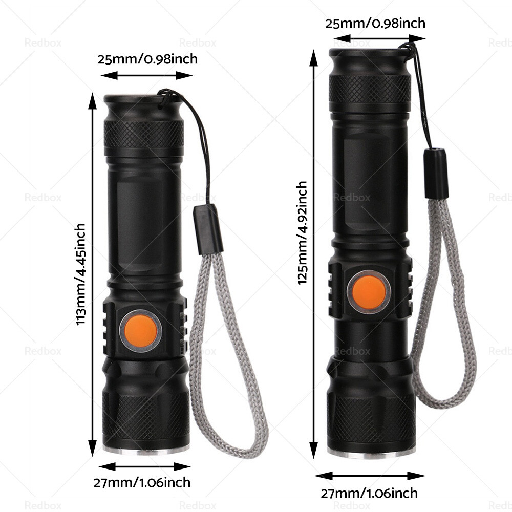 Rechargeable LED Flashlight Waterproof Torch Rainproof