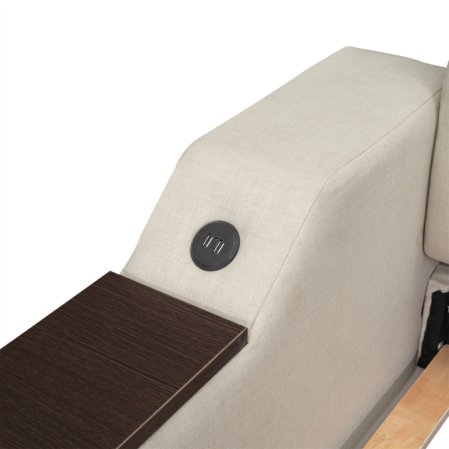 Twin Size Daybed Upholstered Bed Frame Sofa Bed with Trundle Bed Beige