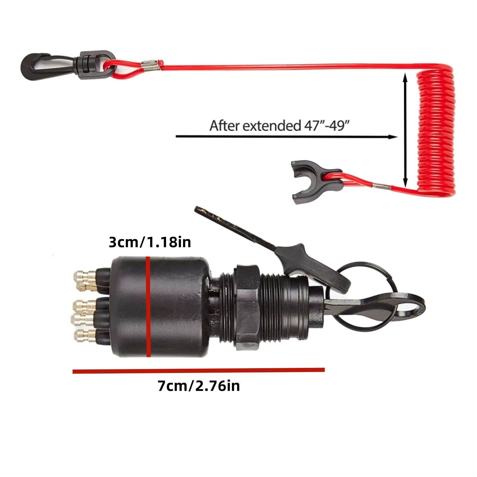 5005801 Ignition Switch With Safety Lanyard Keys Replacement for BRP Boat