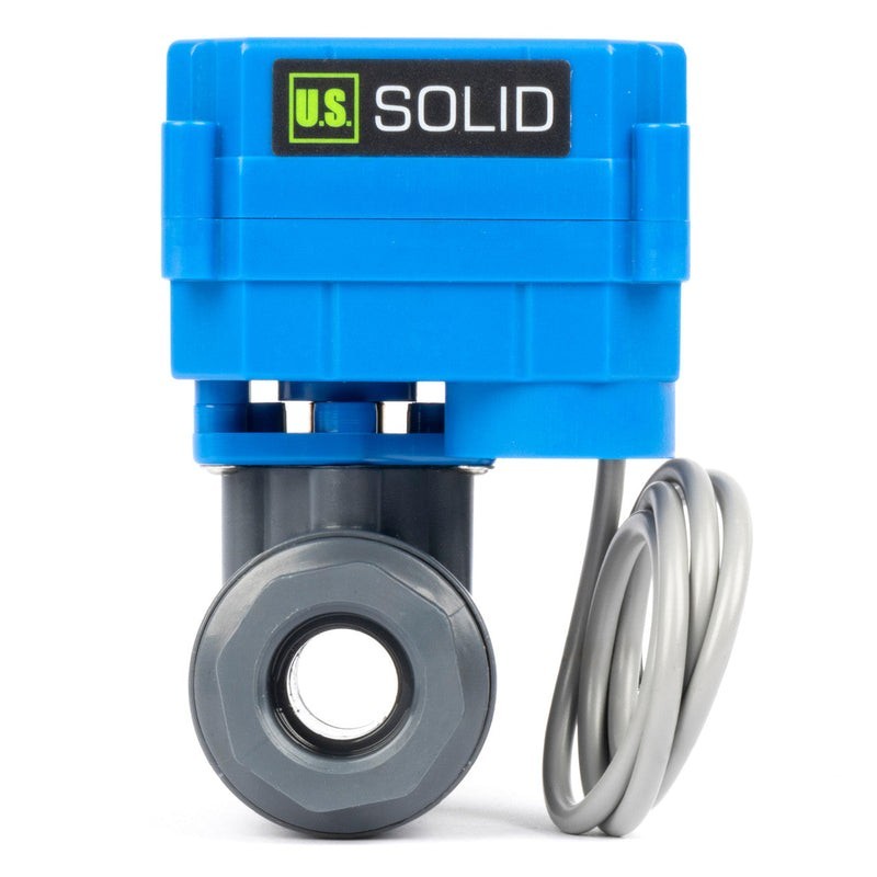 U.S. Solid 1/2" UPVC Motorized Ball Valve 85-265V AC 2 Wire Auto Return NO Full