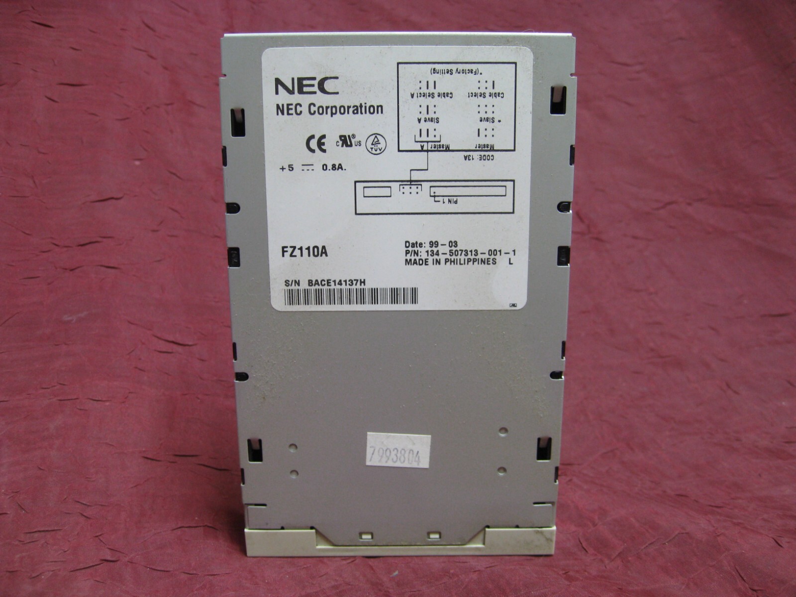 NEC 100MB Internal pc ZIP Drive FZ110A (IDE / ATAPI), Beige