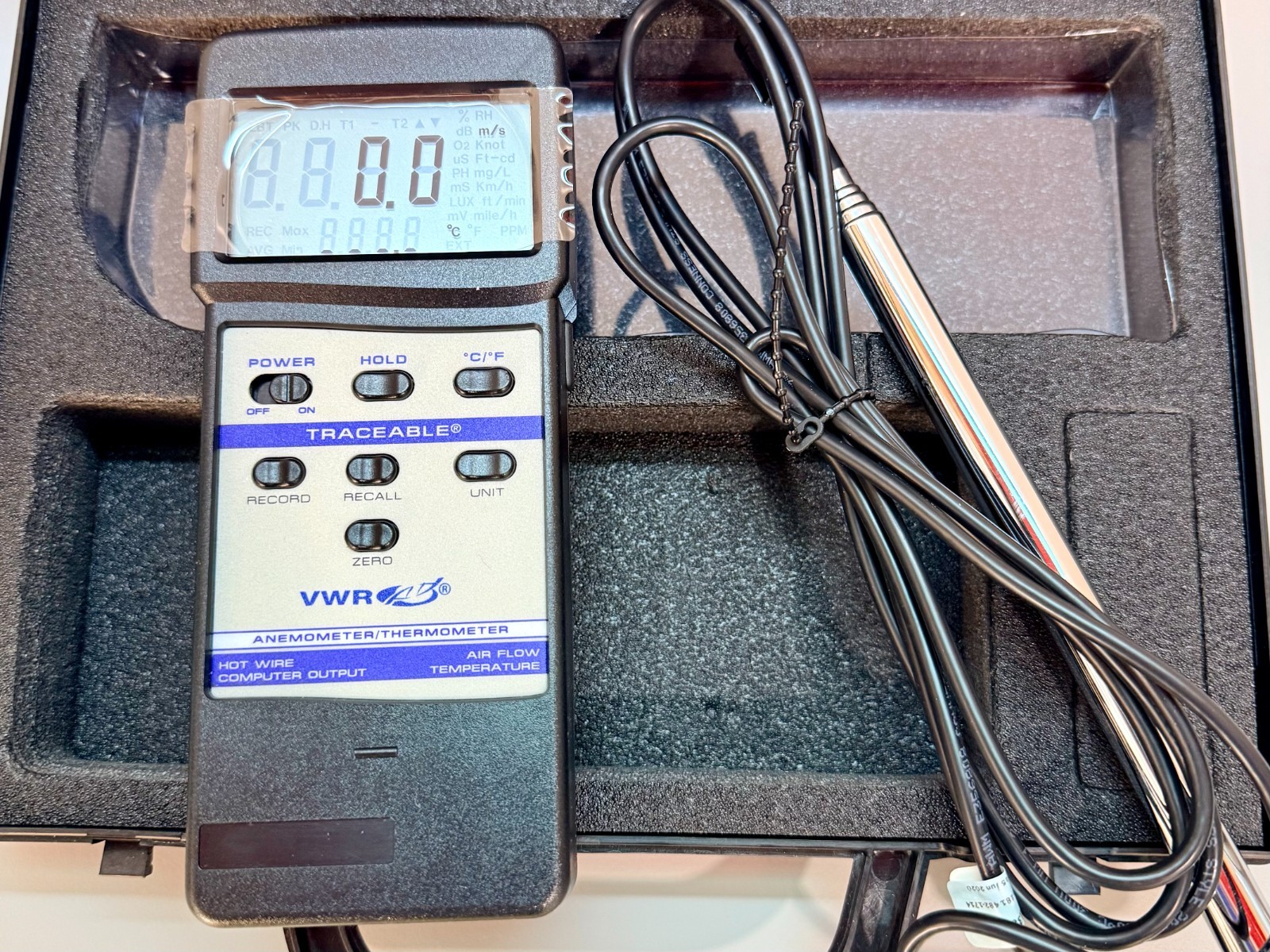 VWR / Traceable 21800‑024 Hot Wire Anemometer / Thermometer – New Open Box