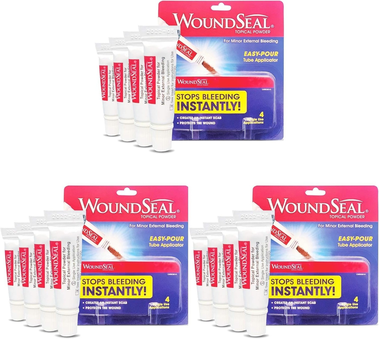 Powder 4 Each (Pack of 3) - Wound Care First Aid for Cuts, Scrapes and Abrasi...