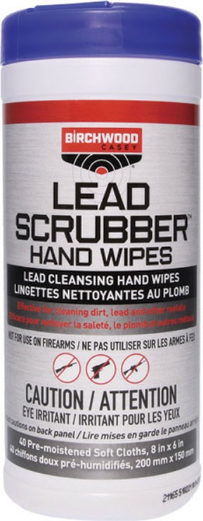 Birchwood Casey BC-32440 Lead Scrubber Hand Wipes - 40 Pre-Moistened Towelettes