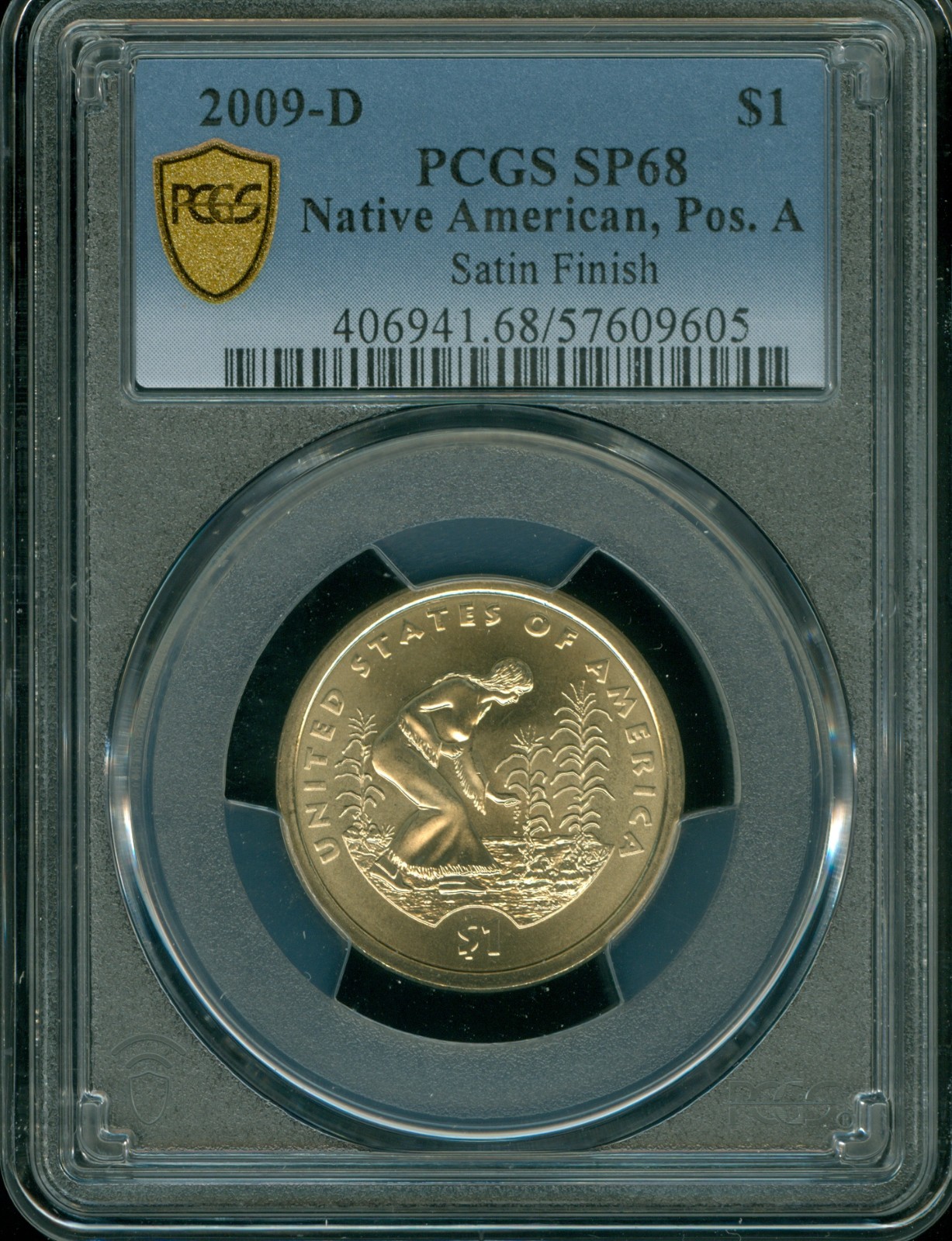 2009 P Native Sacagawea Dollar $1 PCGS SP68 Position A Satin Finish