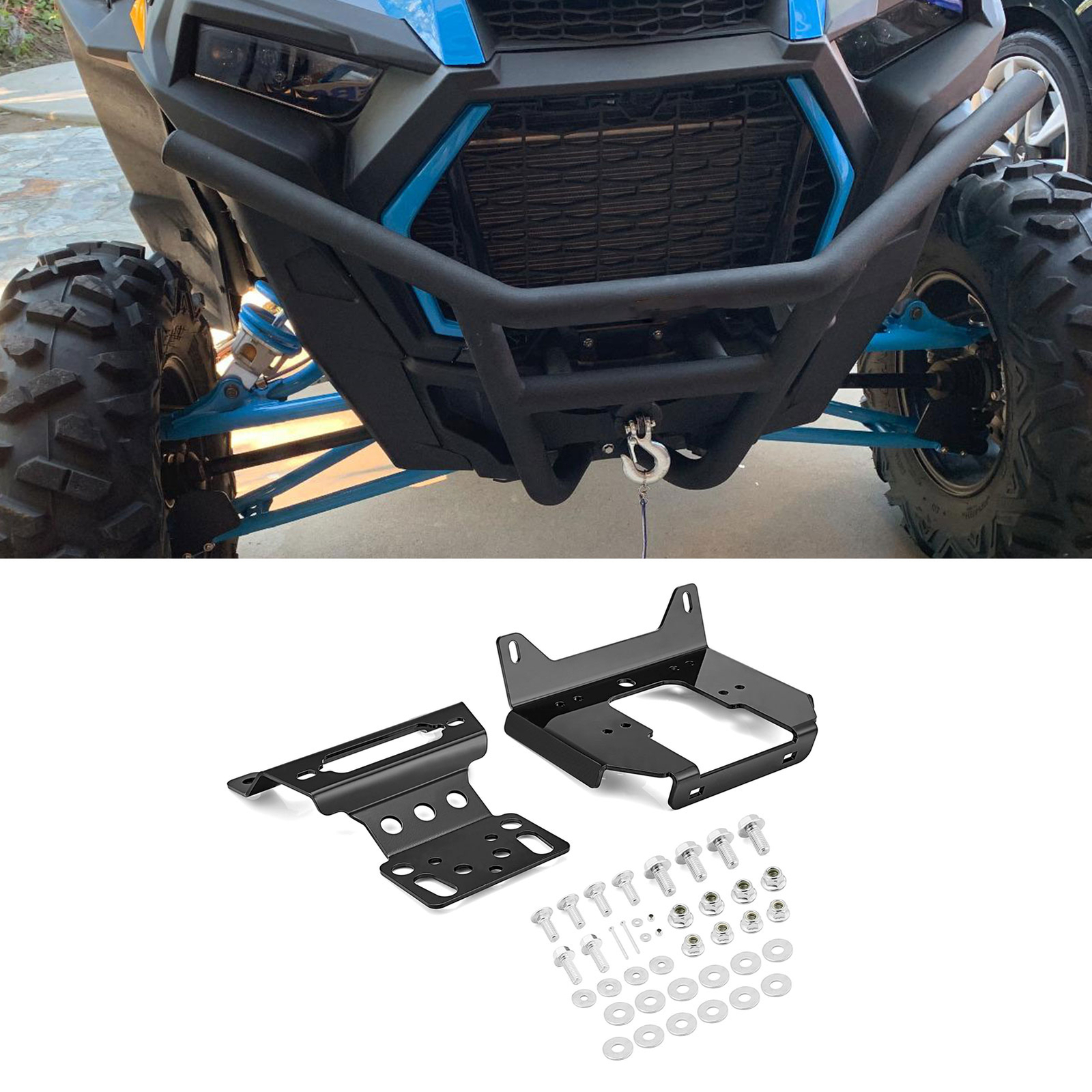 Heavy-Duty Steel Winch Mount For Polaris RZR Trail 900/S 900/S 1000 2020-2024