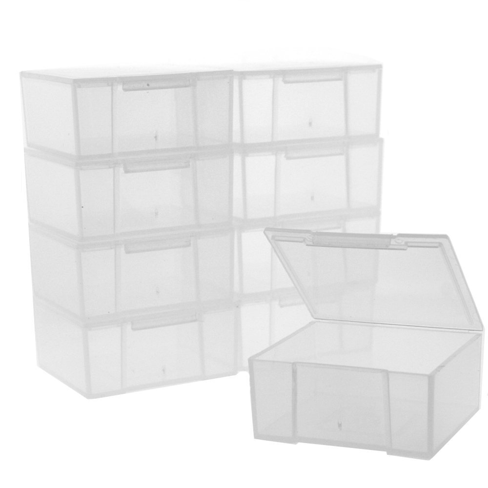 10 Storage Square Clear Container For Crafts Beads Small Items Organizer 2.5" sq