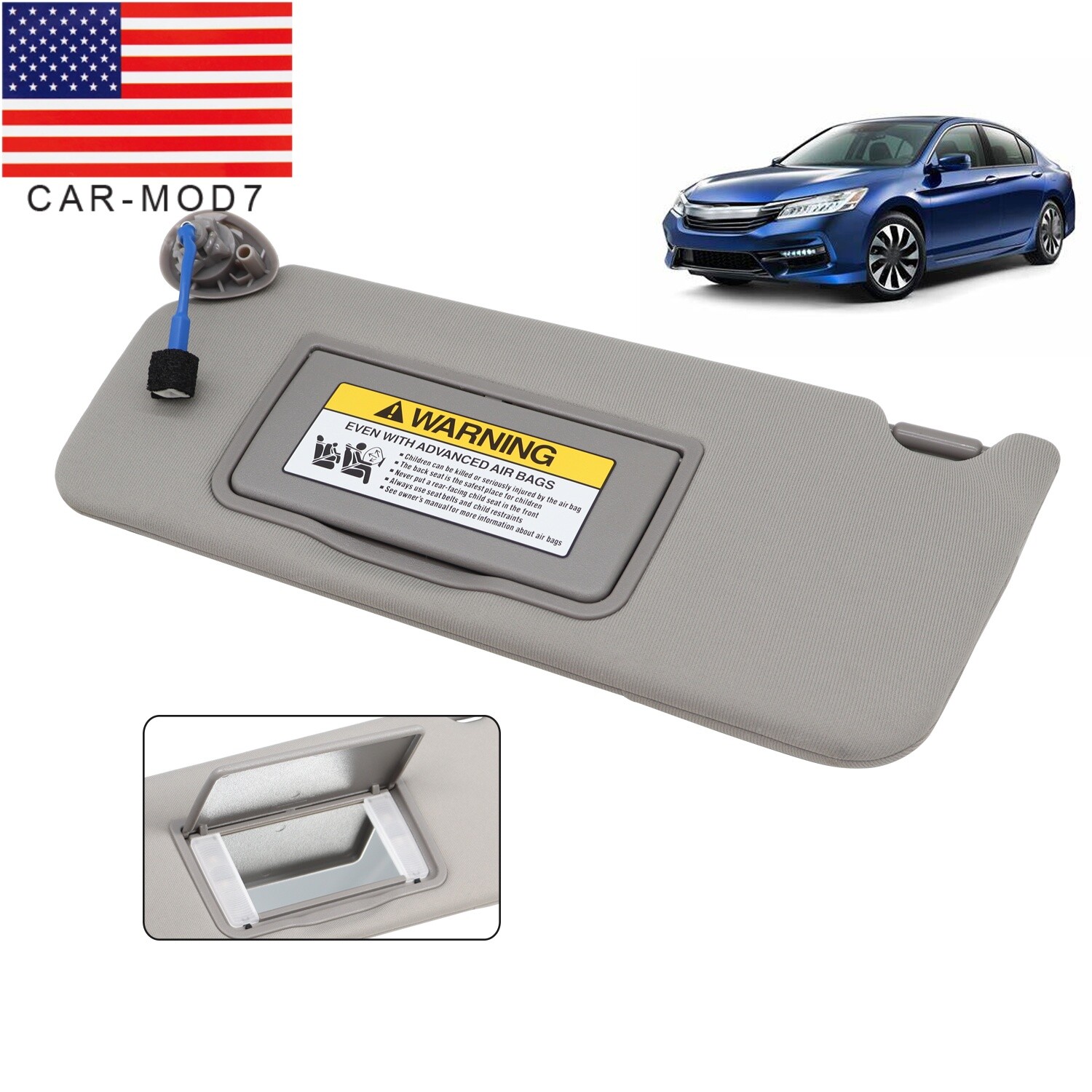 83280T2FA52ZA Driver Side Sun-Visor Assembly Gray For 2013-2017 Honda Accord