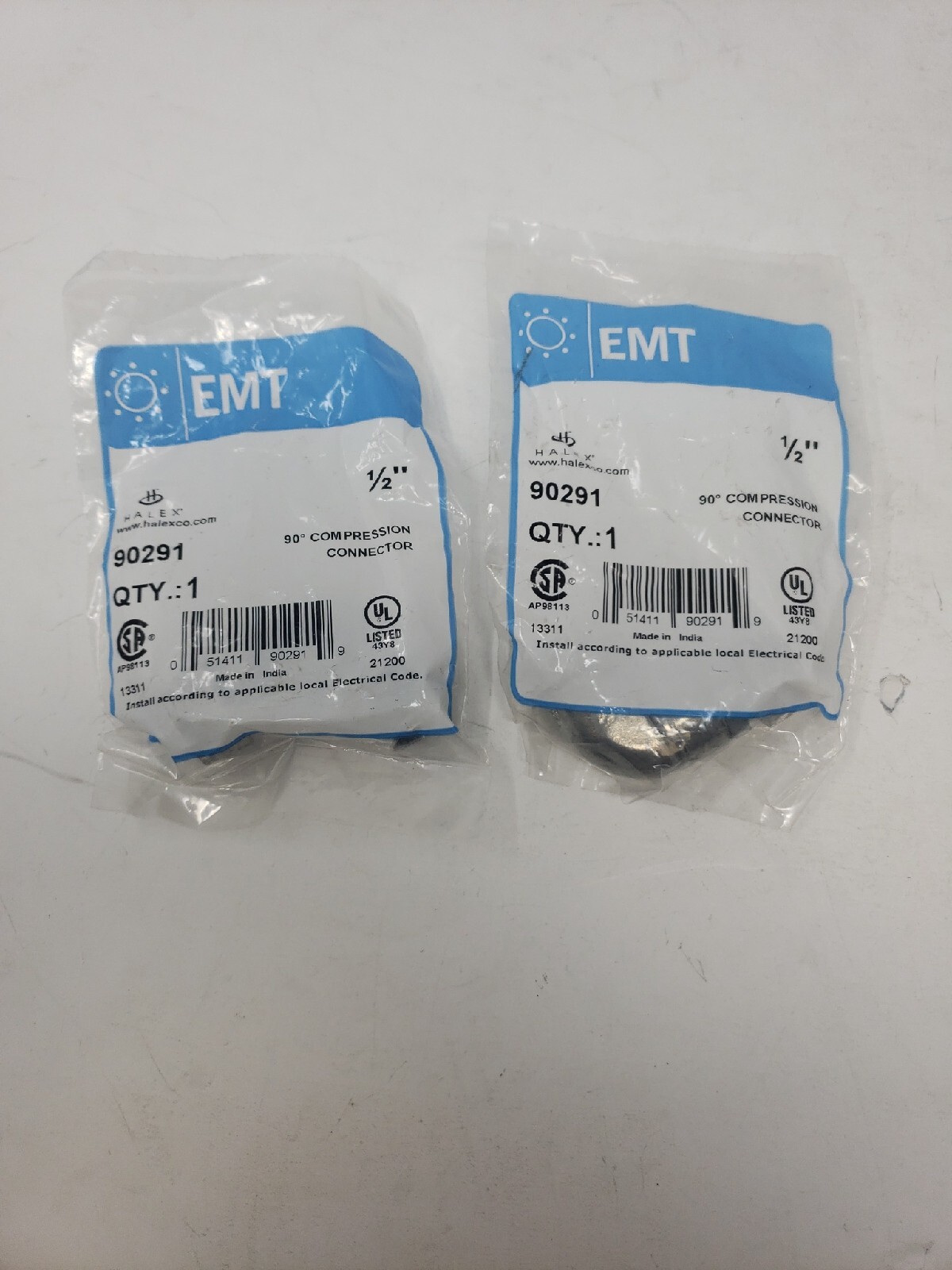 Lot Of 2 Halex 90291 1/2" 90° Compression Connector