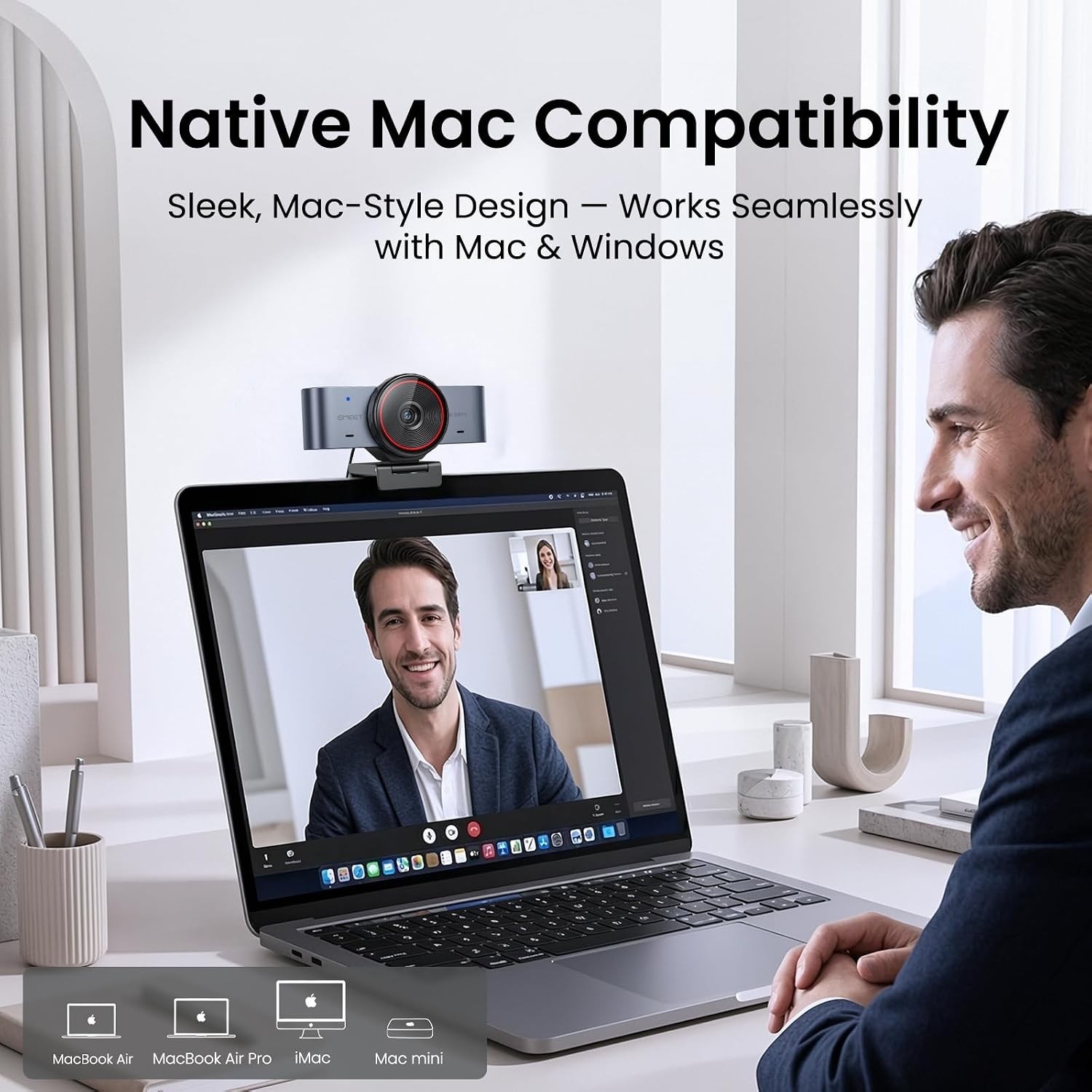 C960 Ultra 4K Webcam for Mac & PC - Large Sensor, Autofocus