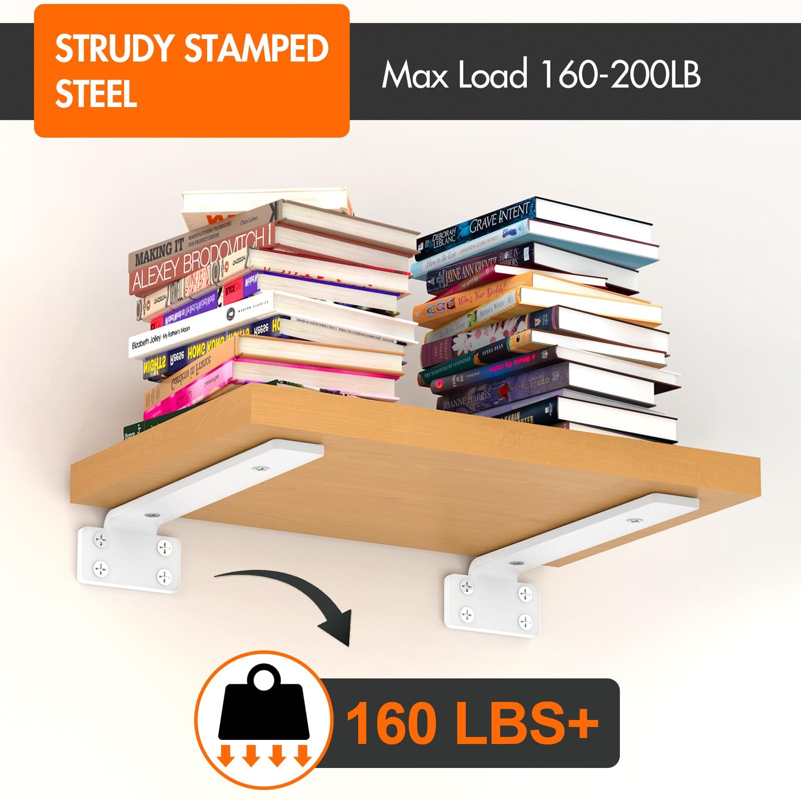Shelf Bracket, Floating Shelf Bracket 6 Inch , 6 Pack Heavy Duty Shelf Bracke...