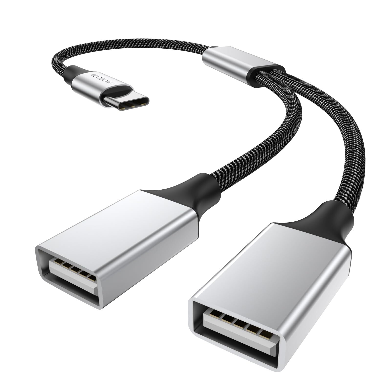 USB C Splitter type c to Dual A Female Adapter Type C 1pack, Black