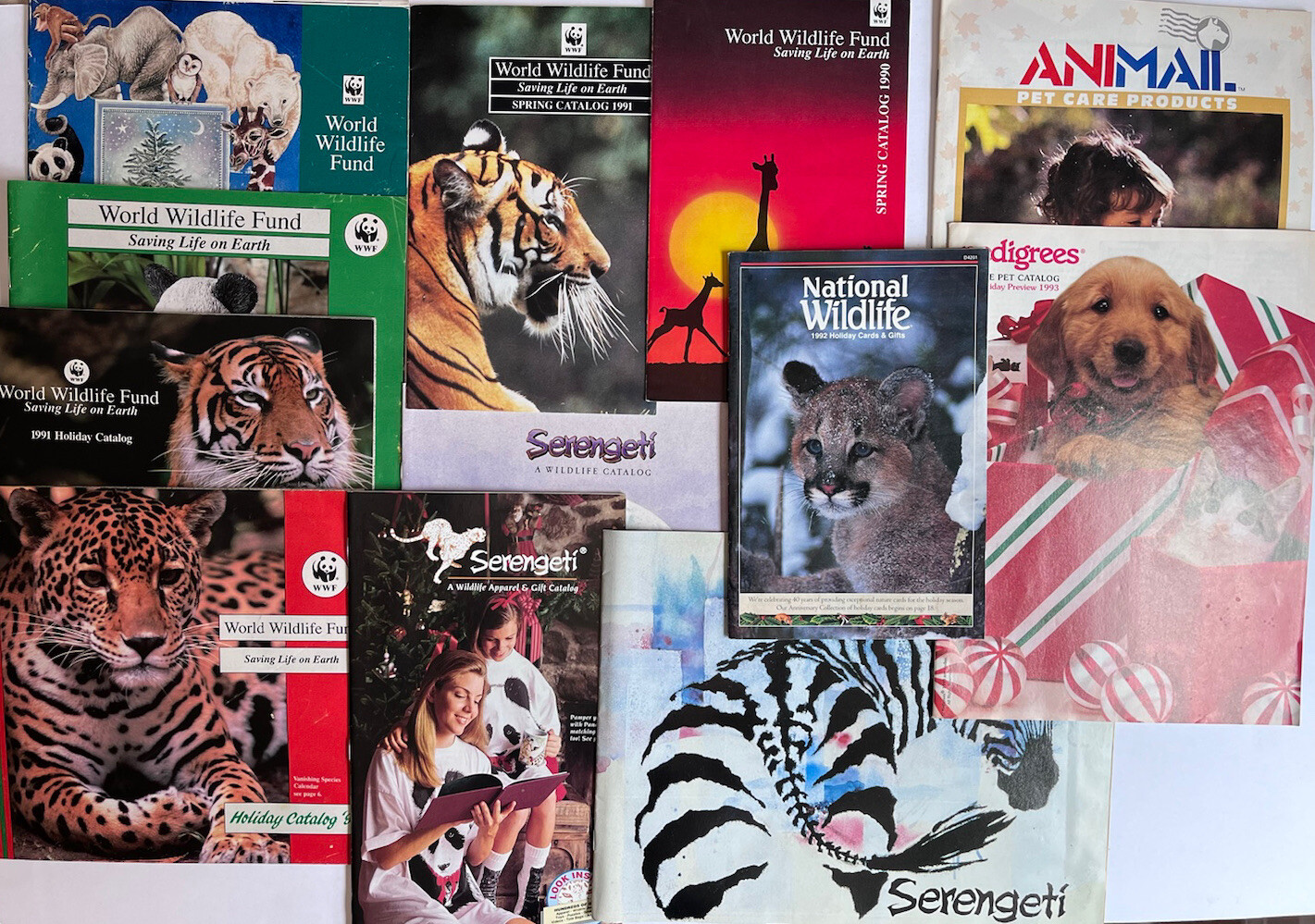 Serengeti & Wildlife Vintage Catalog Lot 1990s World Wildlife Fund Animal