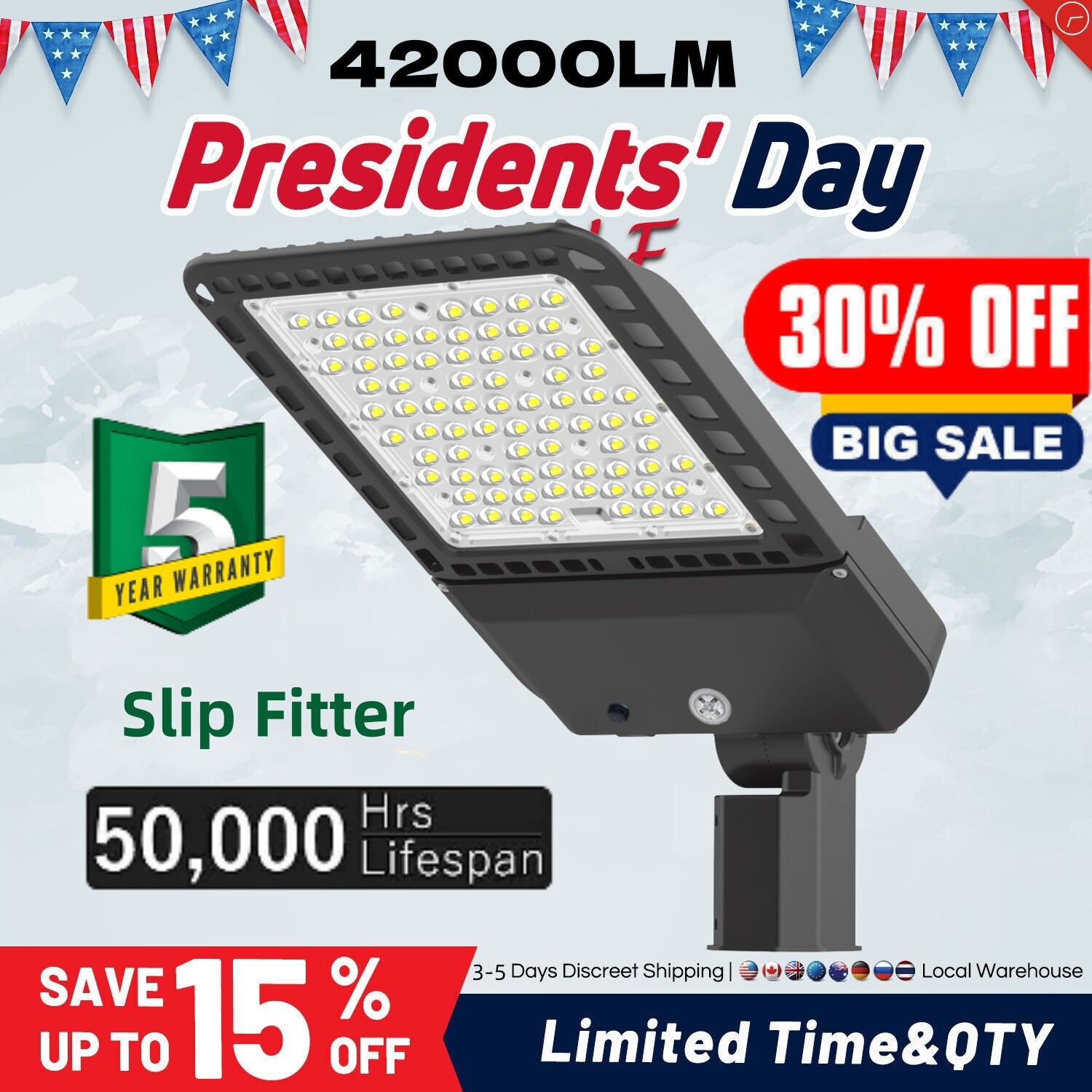 300 Watts LED Parking Lot Lights, Outdoor Parking Lot Lighting LED Street Lights