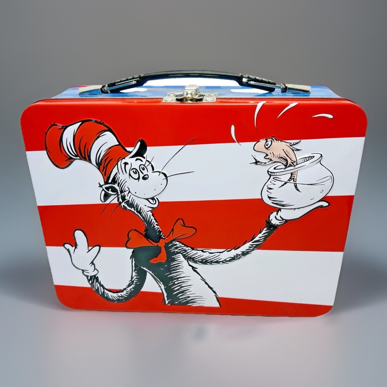 Dr. Seuss Cat In The Hat Large Tin Tote Lunch Box Vandor 2016 - Excellent