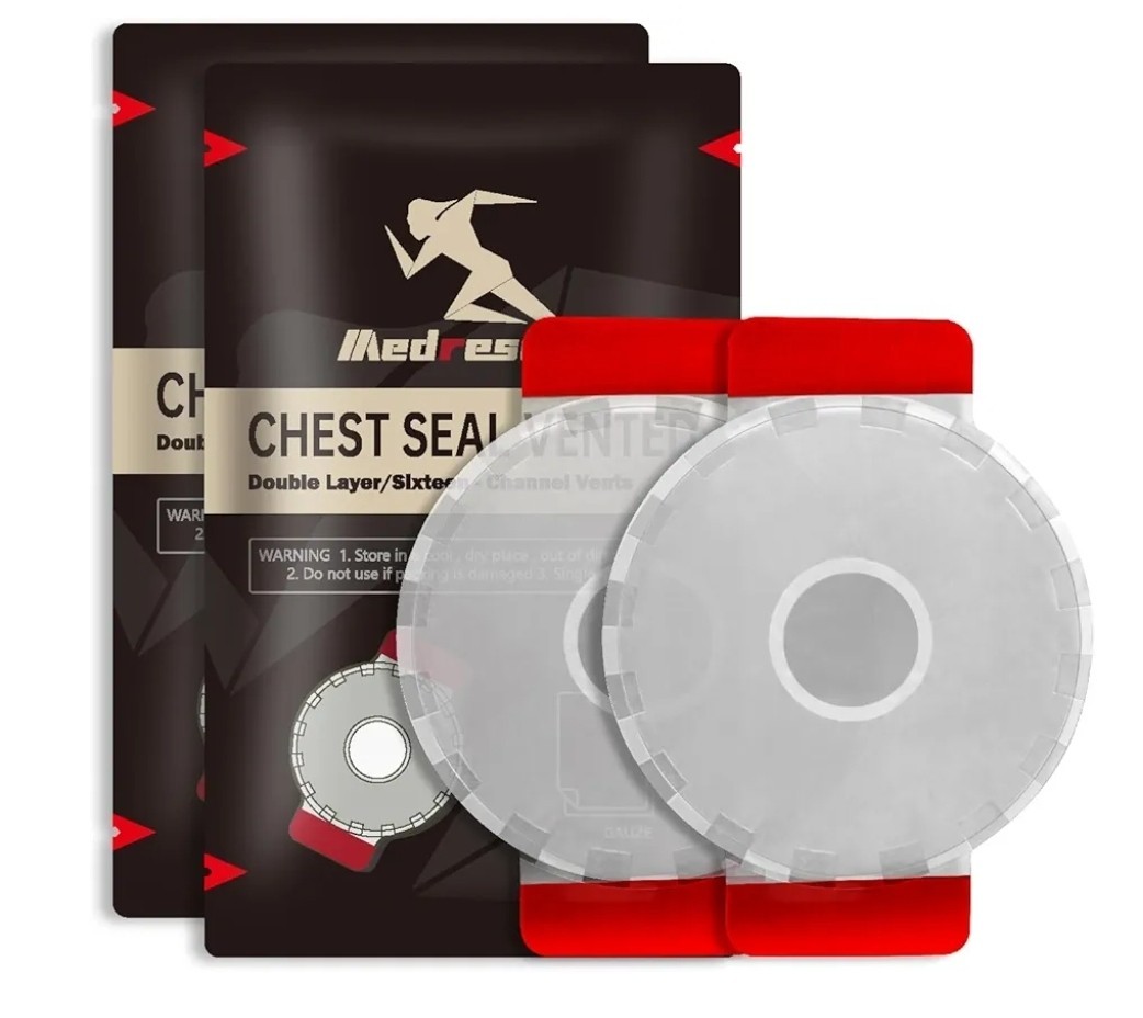6.6”Circle Double -Layer Chest Seal,Emergency Trauma Dressing for Open Chest Inj