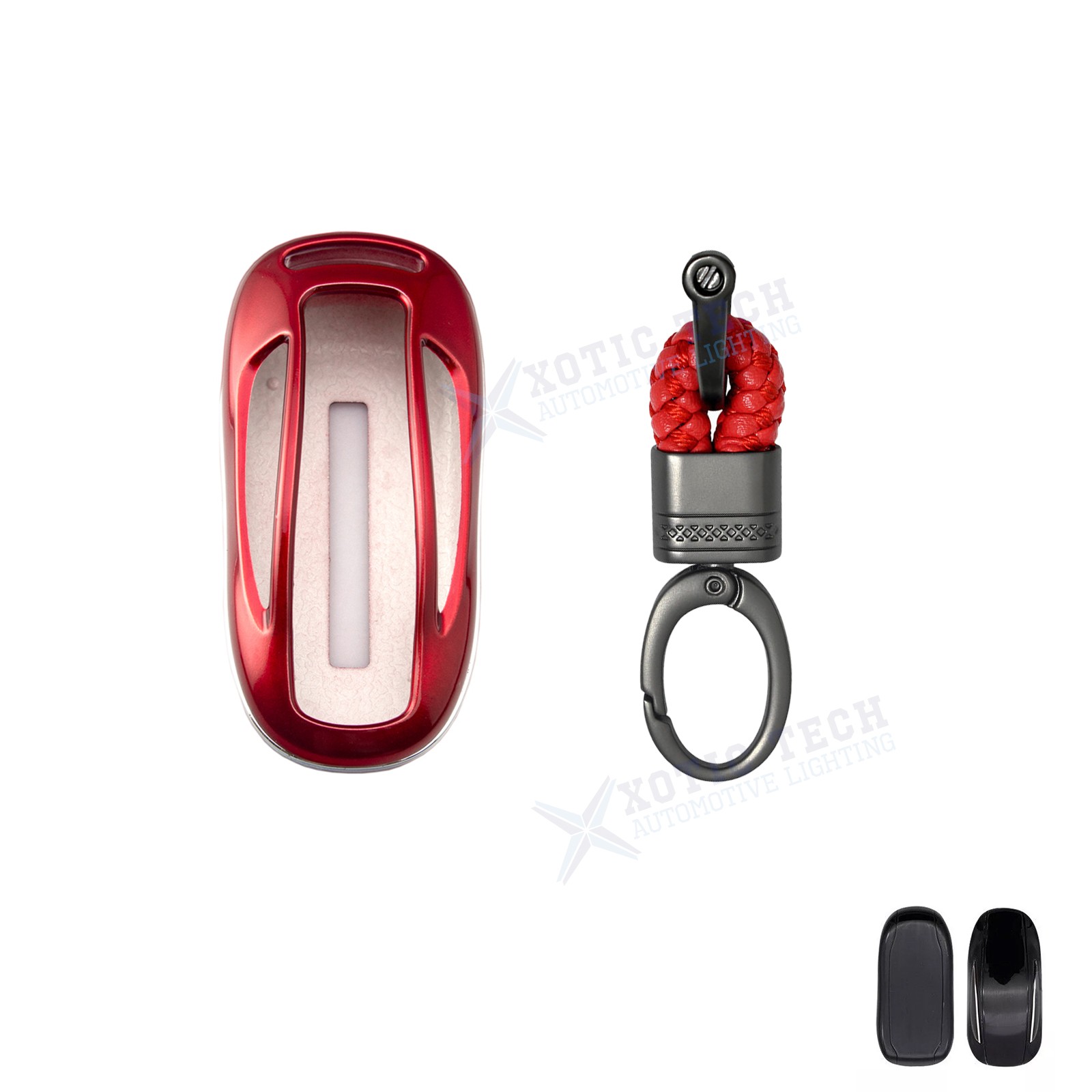 Set Smart Remote Car Key Shell Case Cover wIth Keychain For Tesla Model S 3 X Y