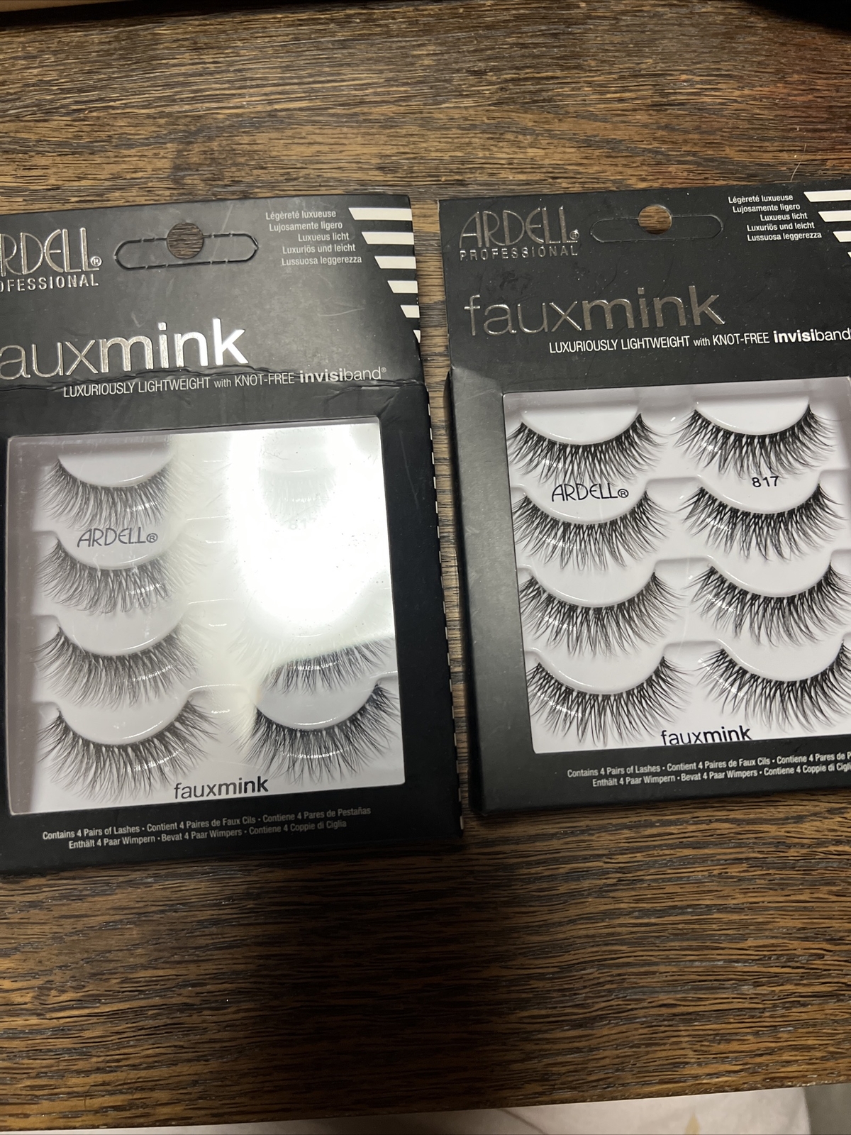 💋Ardell Faux Mink Lightweight Knot-Free Invisiband Lashes #67507/ 817 Lot of 2