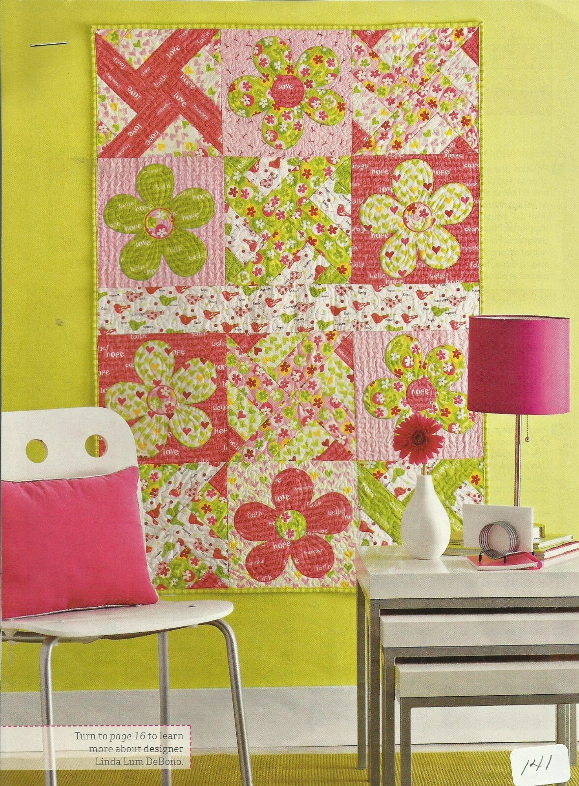 B0222   BLOSSOMS IN THE BREEZE WALLHANGING  QUILT PATTERN/INSTRUCTIONS