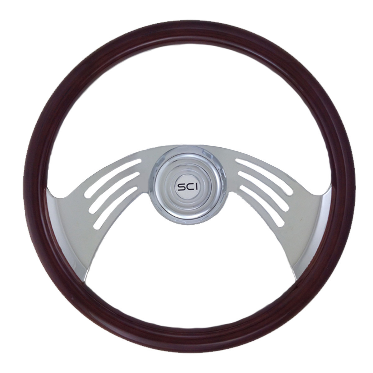 Wood Steering Wheel 2 Spoke Pinion Flight 18" for Western Star, Peterbilt.......