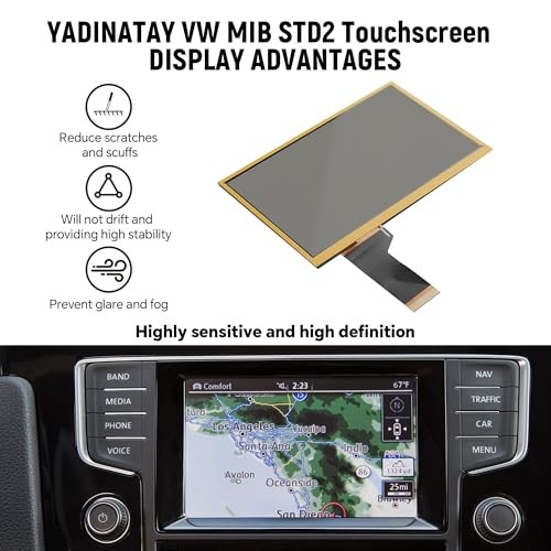 6.5" Touch Screen Display Replacement for VW Touchscreen with rubber and film