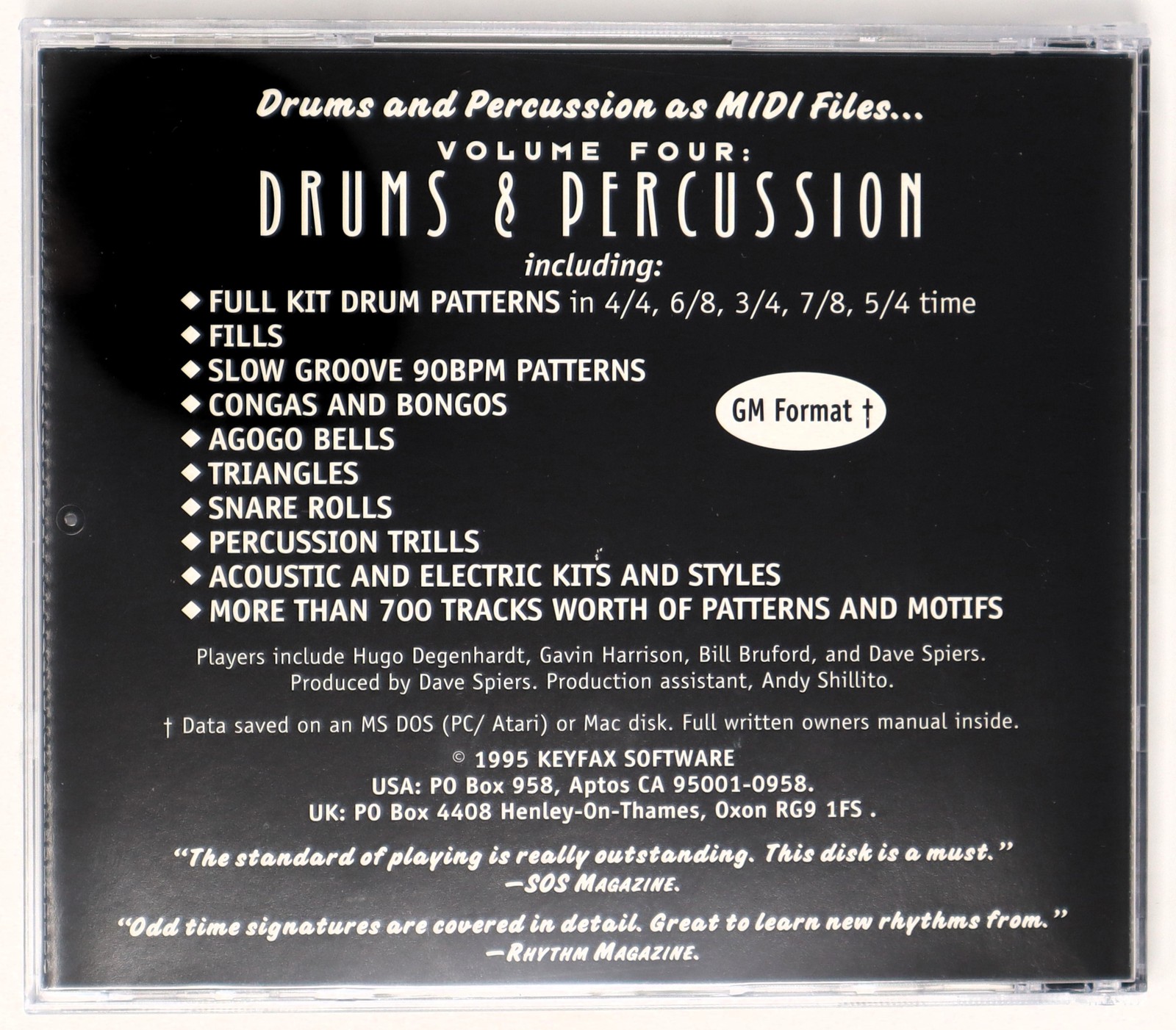 Keyfax Software Volume 4 Drums & Percussion 3.5 Floppy Disc Sample/Sound Library