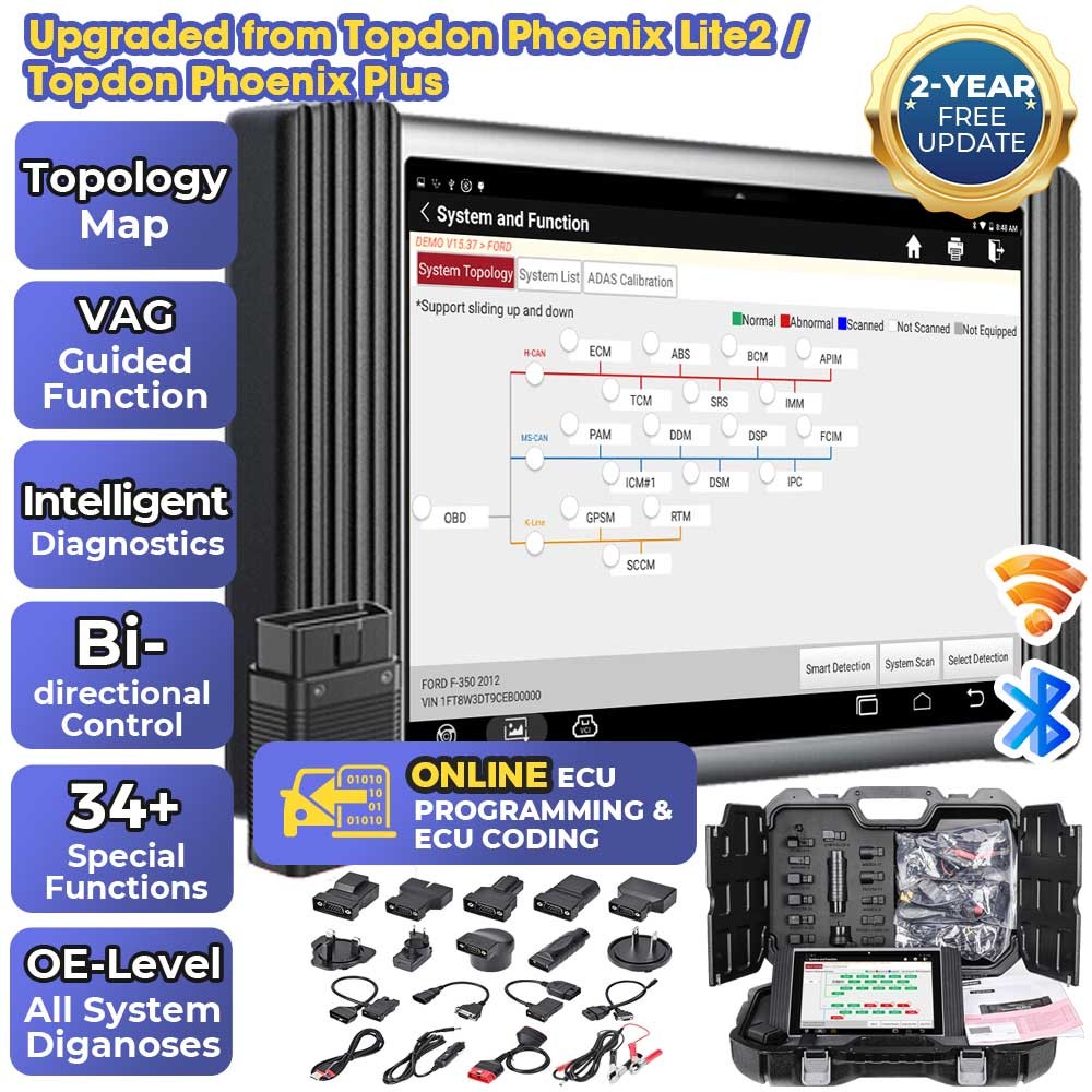 2025 TOPDON Phoenix PRO OBD2 Vehicle Diagnostic Scanner Programming Tool