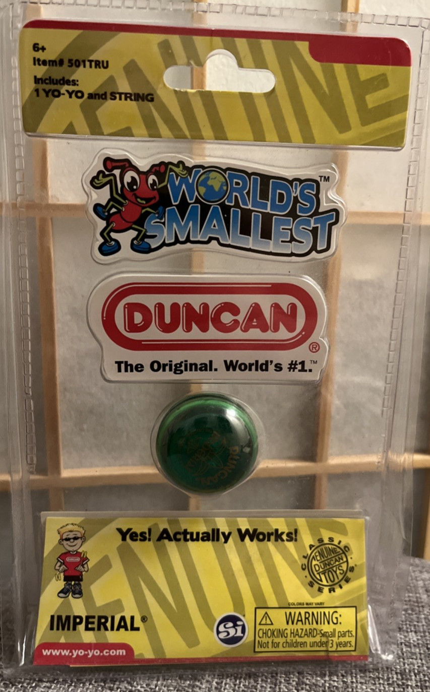 World’s Smallest YoYo Duncan New & Sealed Toy Small Green Imperial FREE Shipping