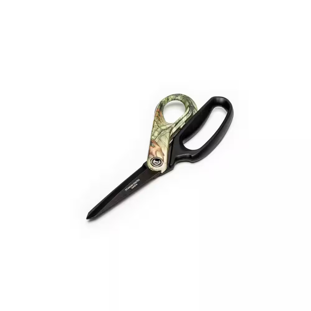 10 In. Heavy-Duty Titanium Coated Utility Scissors with Camo Handle