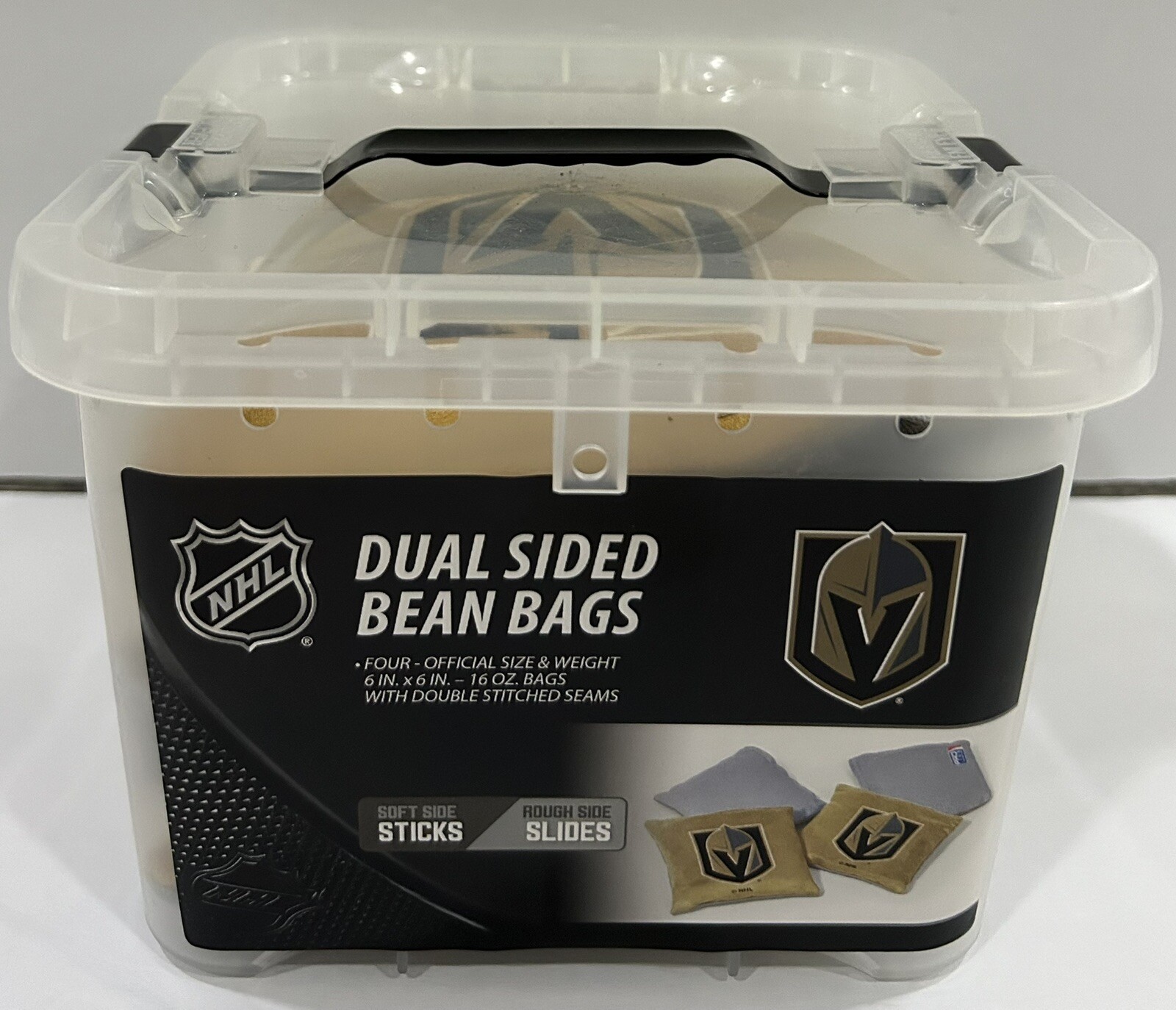 Las Vegas Golden Knights Corn Hole Dual Sided Bean Bags 4 16oz New With Case