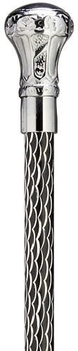 RAPSTAR MYLORD MEN'S EMBOSSED HANDLE CHROME PLATED BRASS KNOB PIMP WALKING CANE