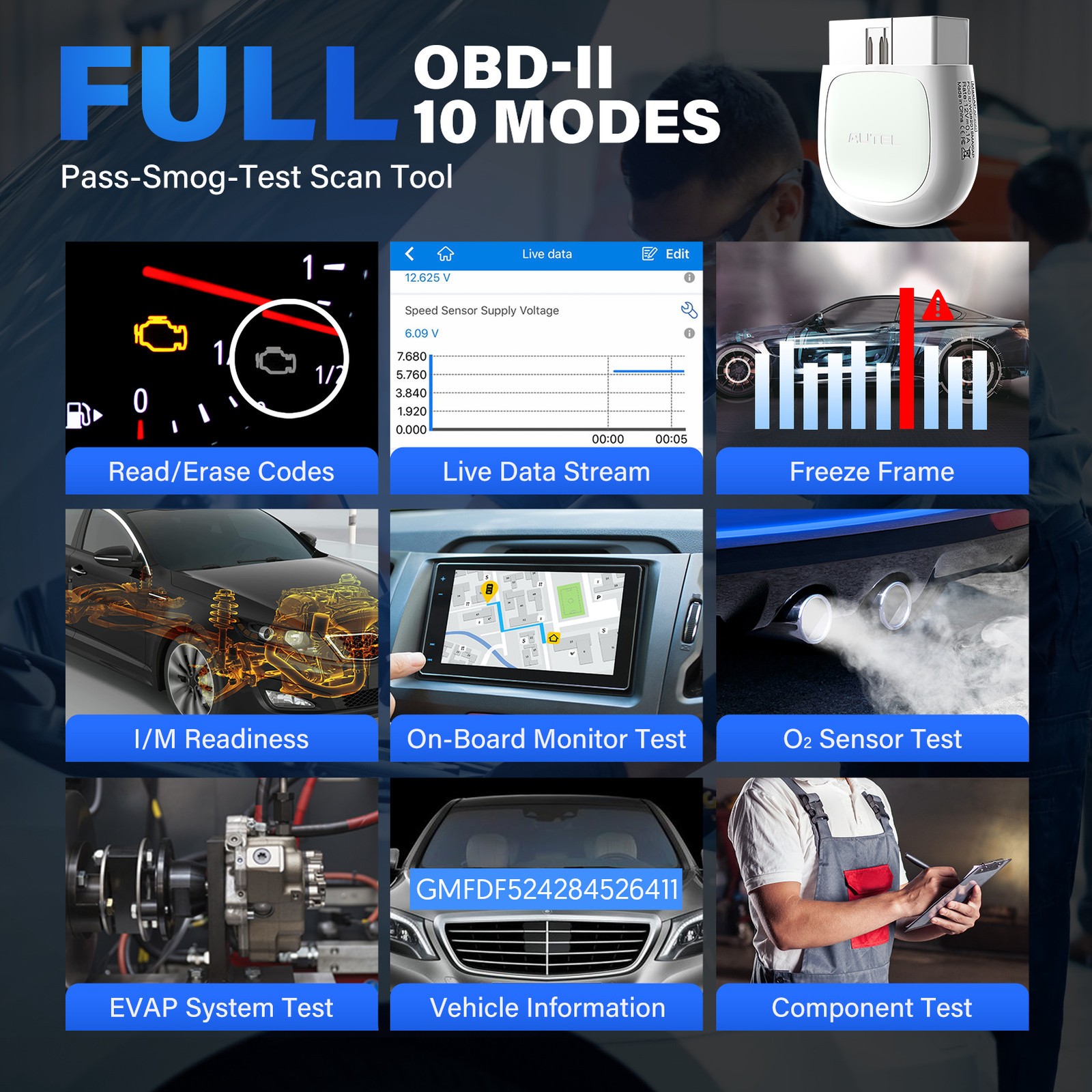 Autel MaxiAP AP200 Bluetooth OBD2 Scanner Code Full System Diagnostic TPMS IMMO