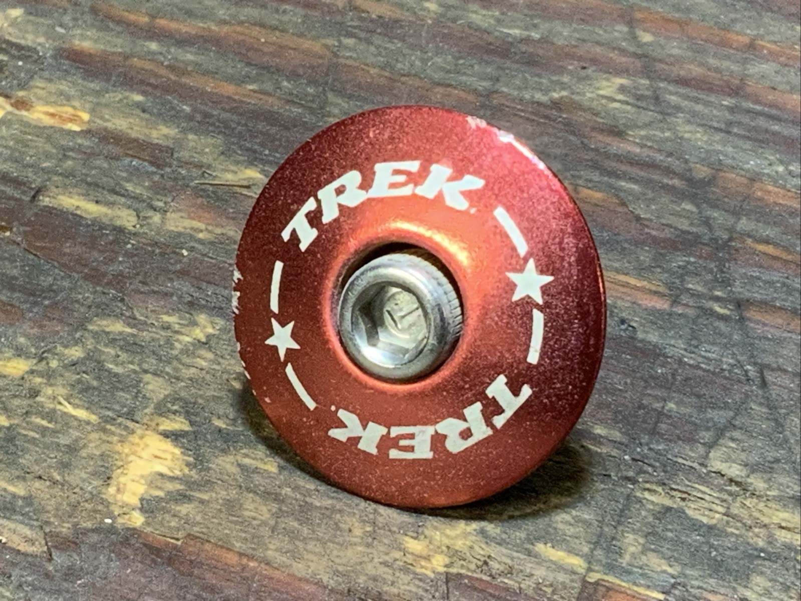 Trek Fork Headset Top Cap Red 90s MTB Bolt 1 1/8 Threadless MTB BMX Rasta