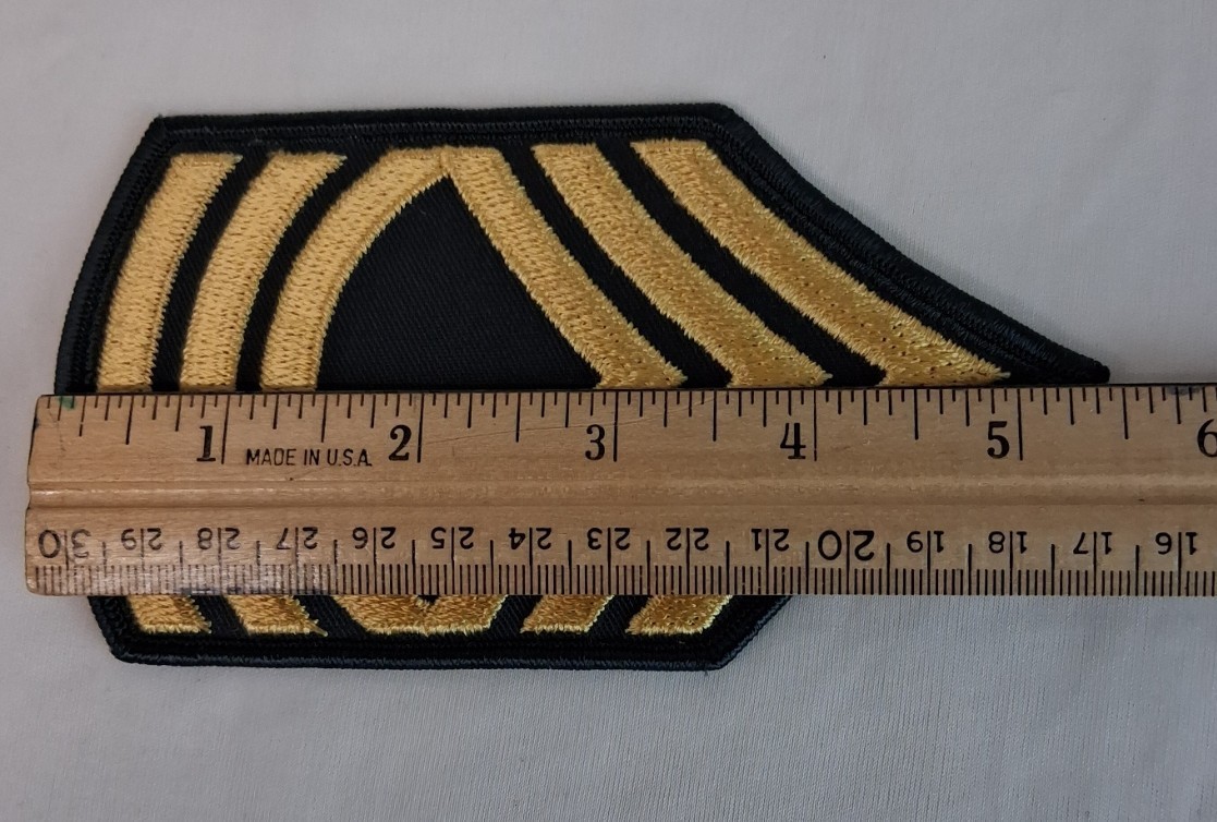 US Army Master Sergeant E-8 Insignia Patch OD Olive Drab 3 x 5.5 VTG Surplus NOS