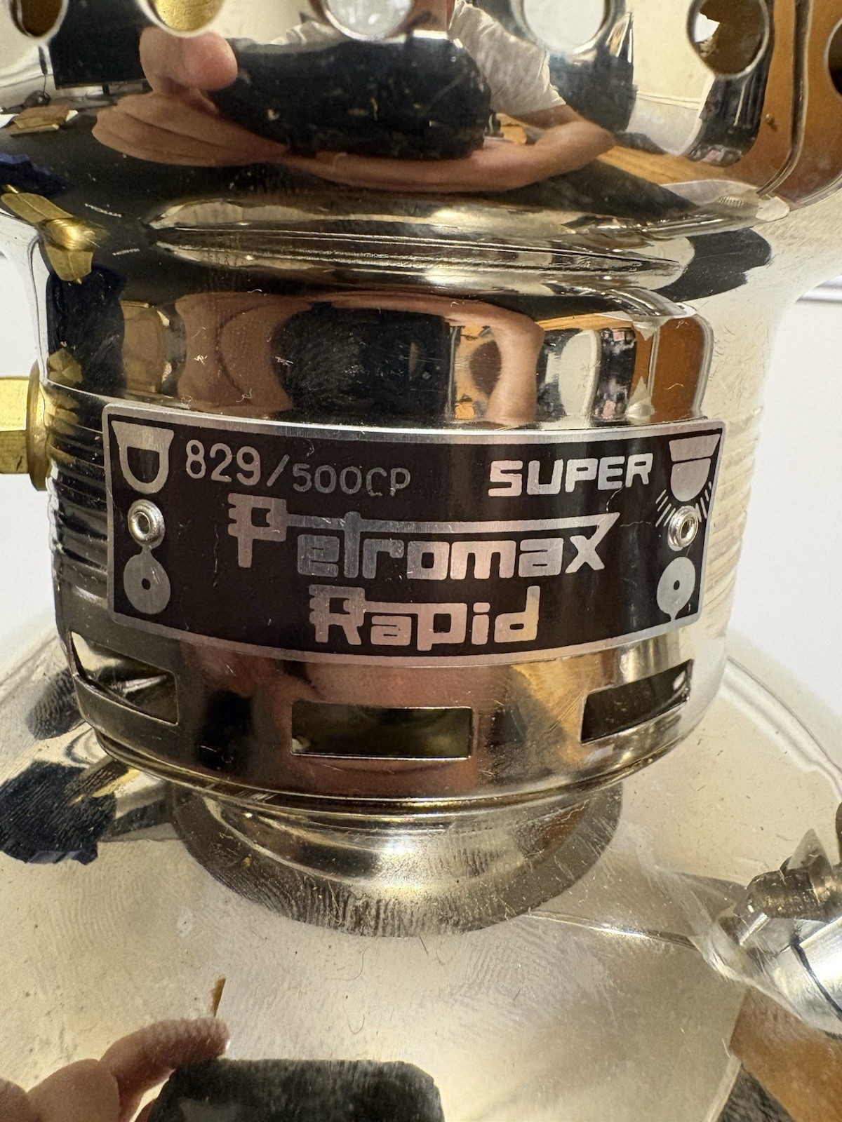 Petromax Rapid 829/500 CP Pressure Lantern Germany Chrome w/ Case Untested